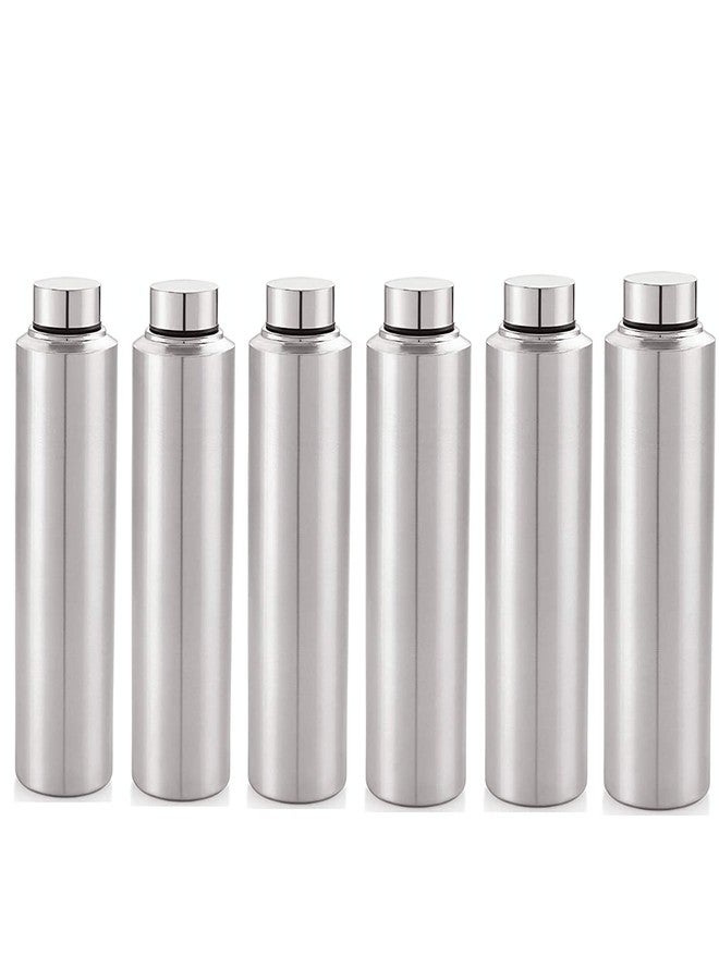 STEEPLE 1000ml Stainless Steel Water Bottle, Fridge Water Bottle Set 1Litre (6) - Image 1